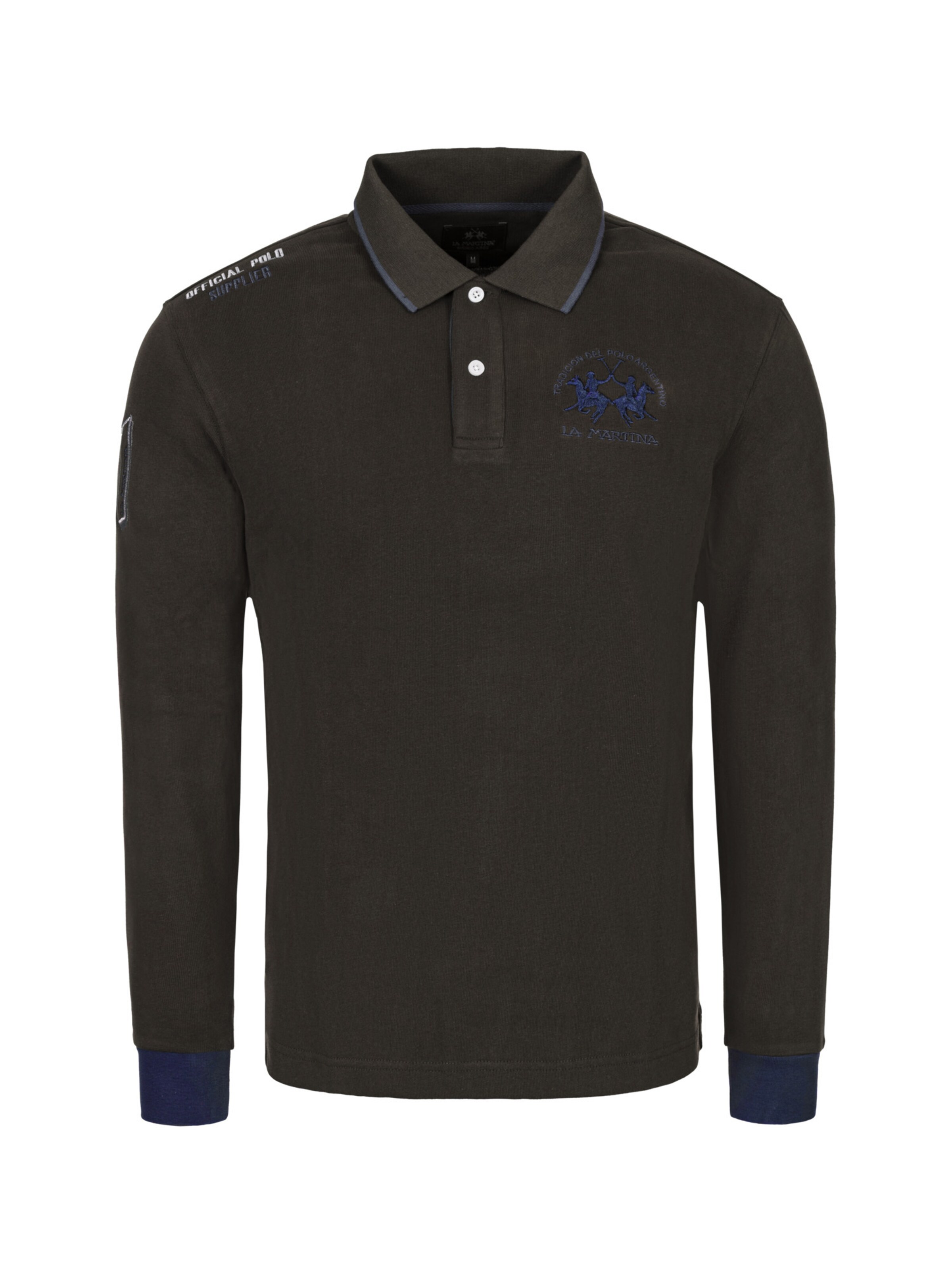 La Martina Shirt 'MBP300' in Bruin: voorkant