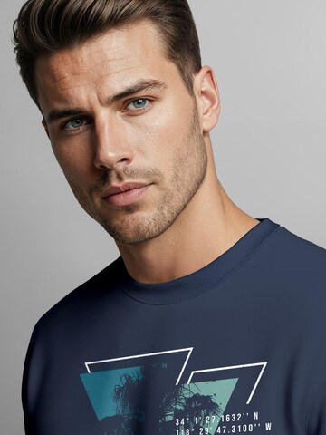 Neverless Sweatshirt 'California geometric' in Blue