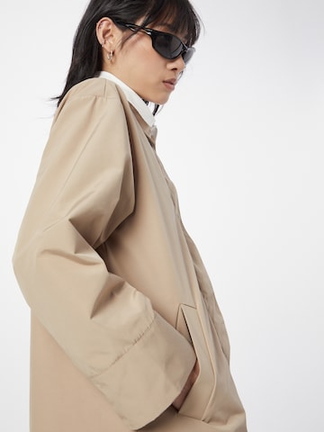 Monki Between-seasons coat in Beige