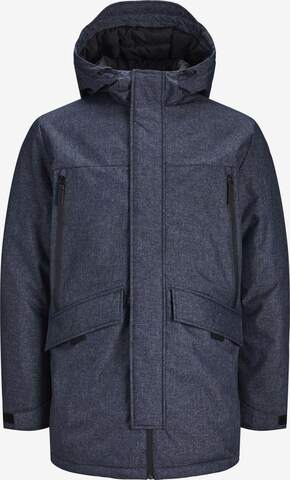 JACK & JONES Parka zimowa 'Black' w kolorze niebieski: przód