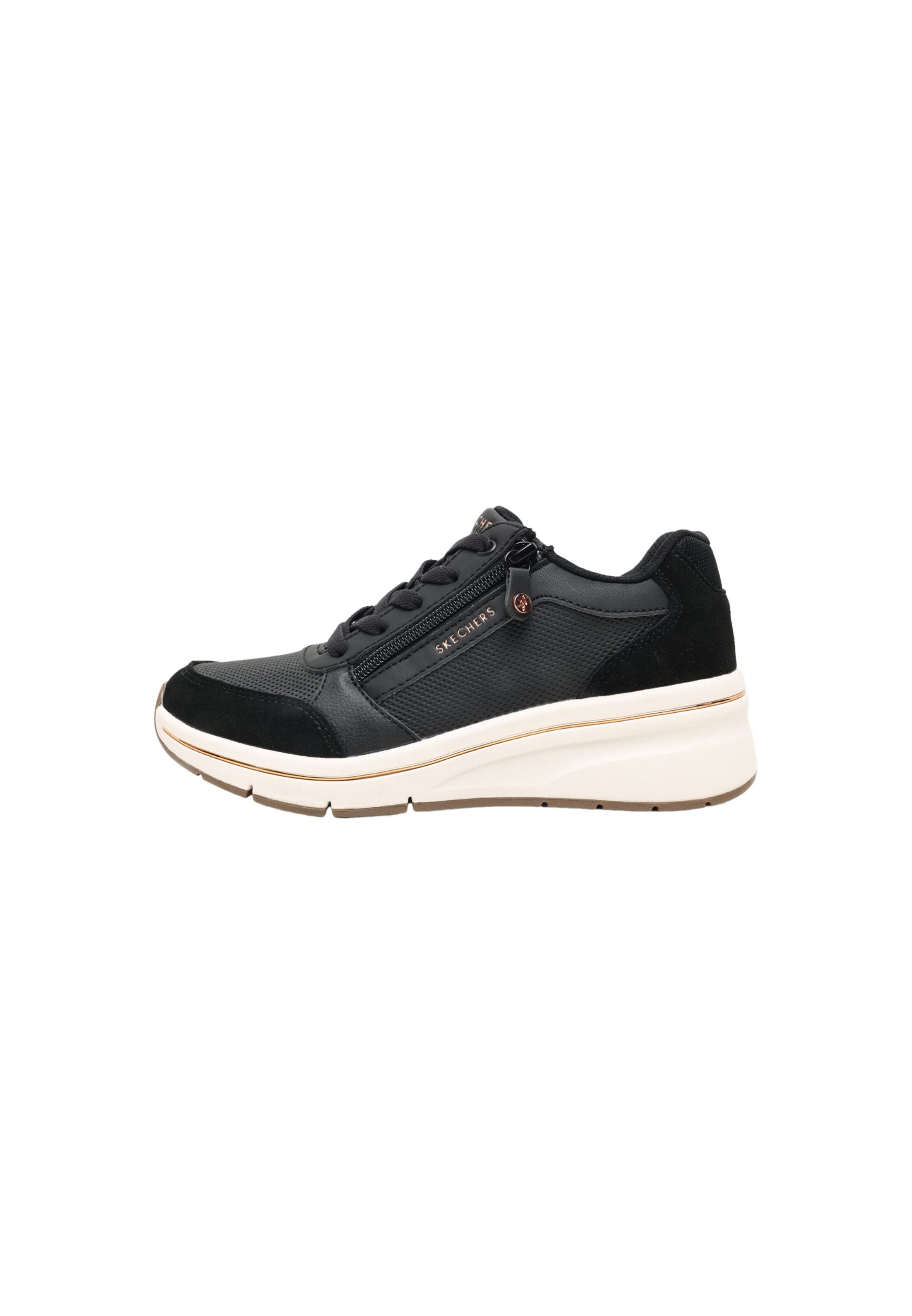 SKECHERS Rövid szárú sportcipők 'BILLION FLEX - LUXE UP' - fekete: elől