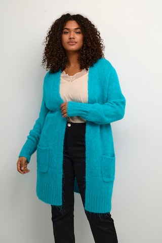 KAFFE CURVE Knit Cardigan 'Lioma' in Blue: front