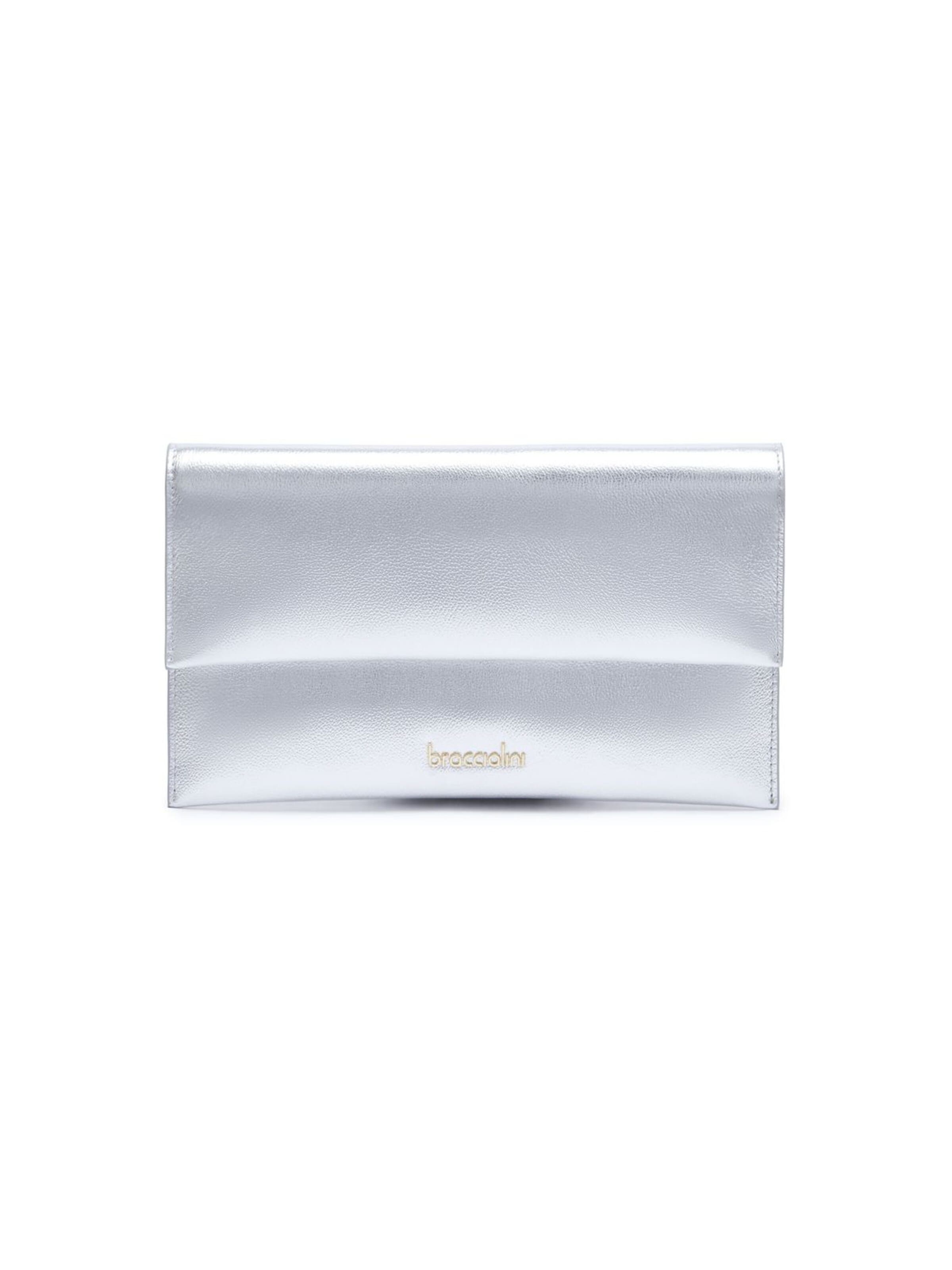 Poche ventrale 'Jinny Leather' Braccialini en argent : devant
