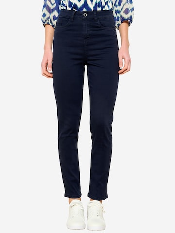 Coupe slim Pantalon LolaLiza en bleu : devant