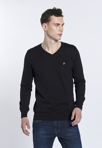 DENIM CULTURE Sweater ' TITO ' in Black: front