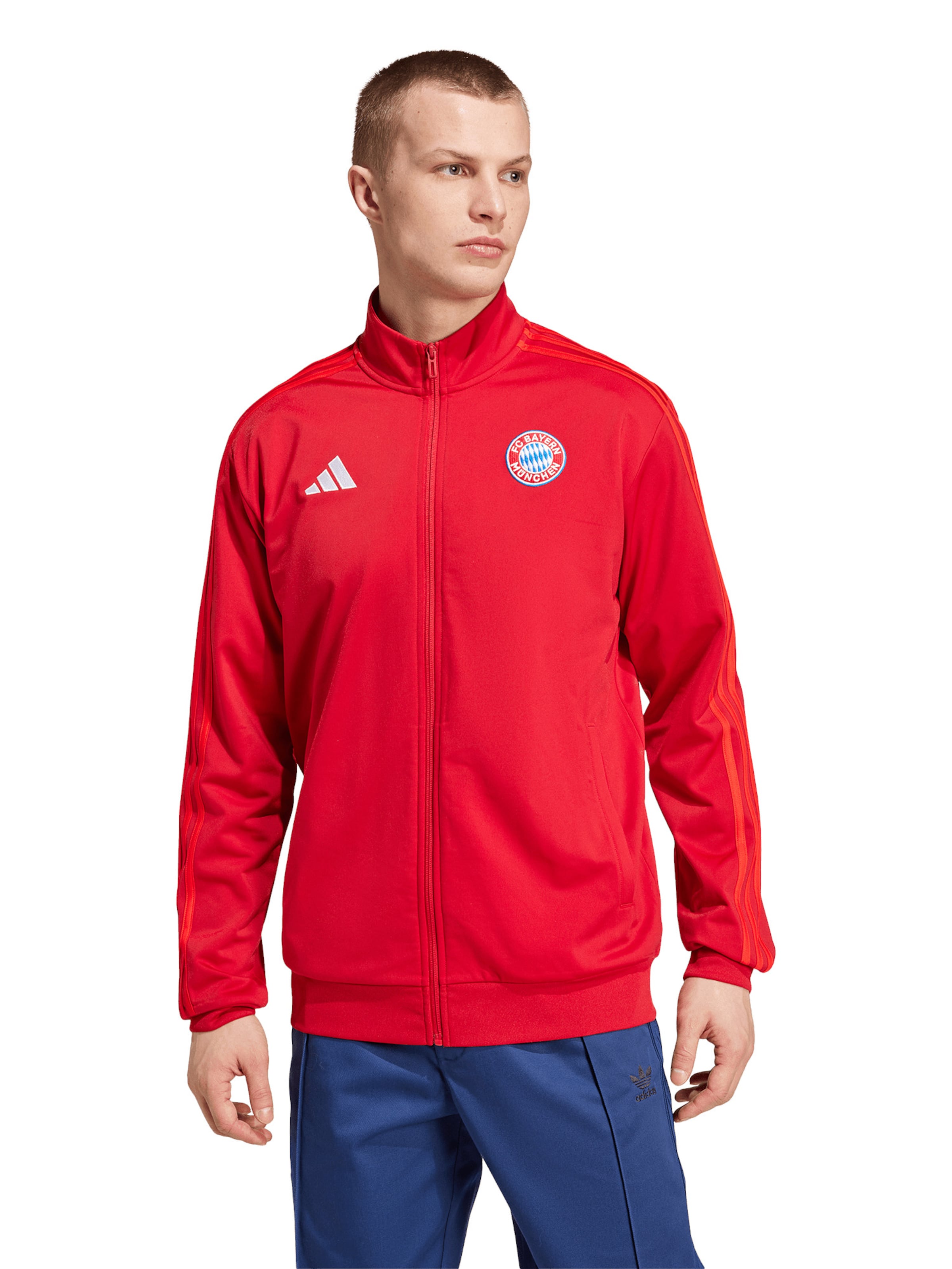 Veste de survêtement &#x27;Fcb Dna&#x27; ADIDAS PERFORMANCE en rouge : devant