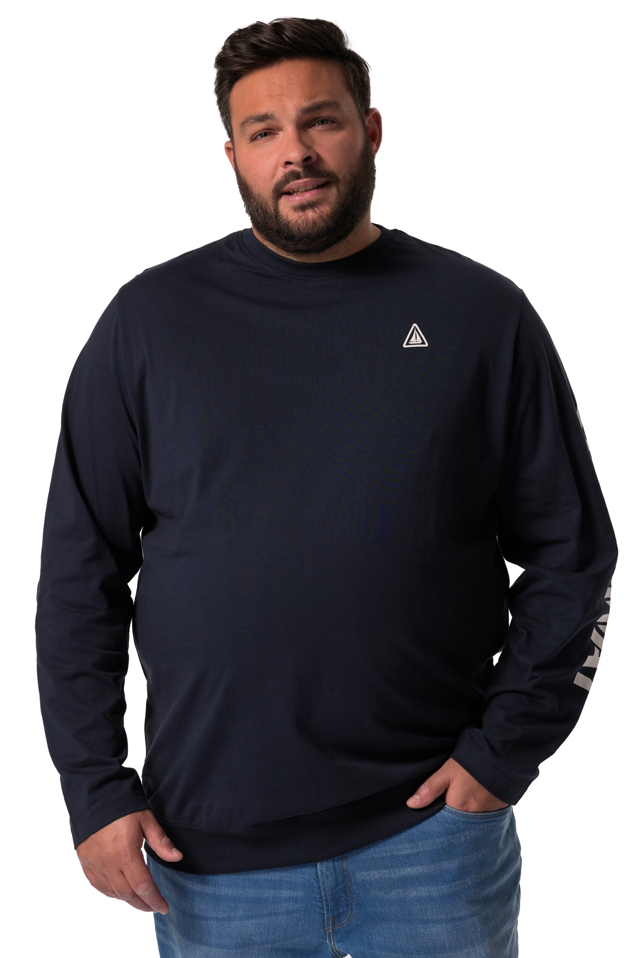 Men Plus Shirt in Blauw: voorkant