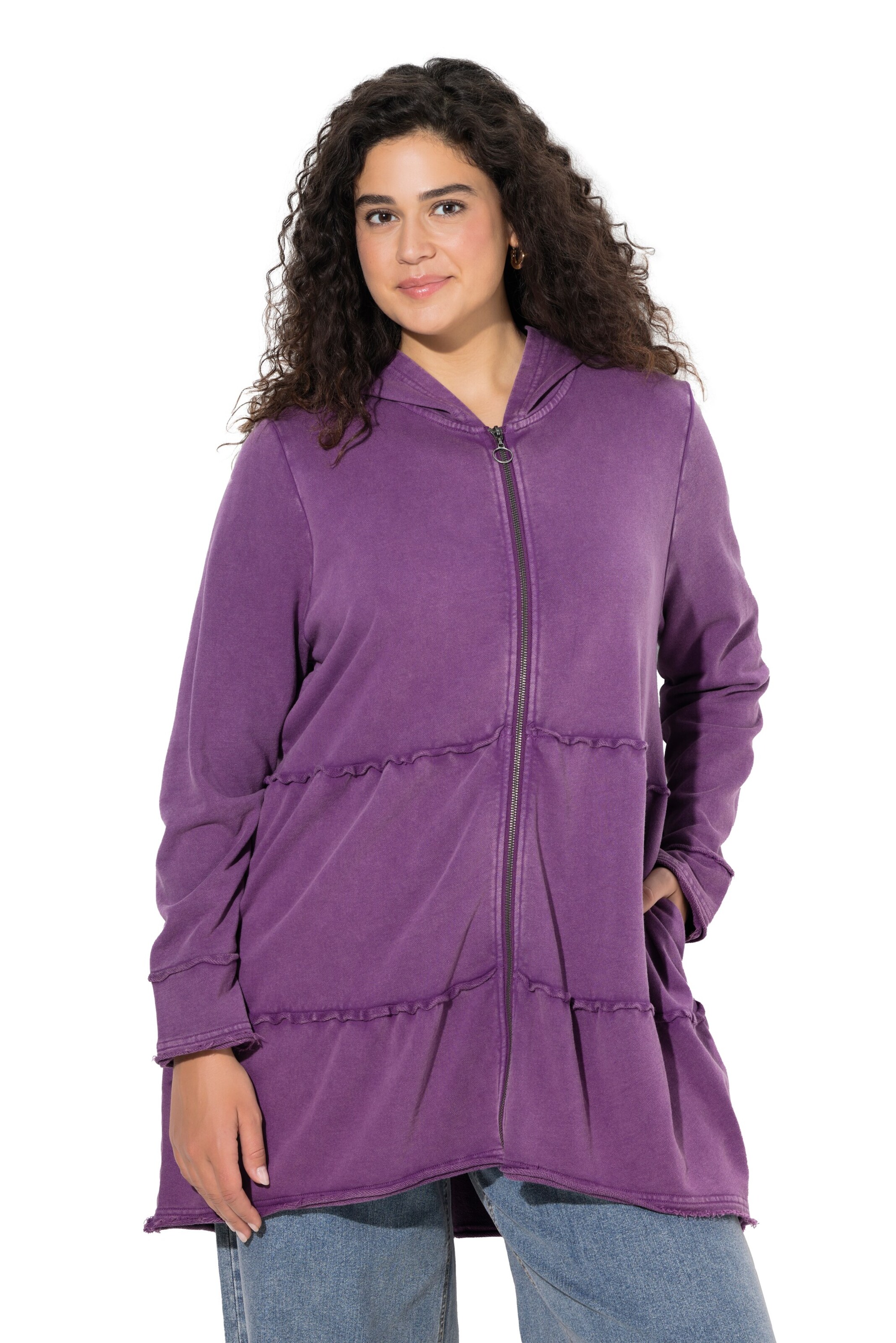 Ulla Popken Sweatvest in Lila: voorkant