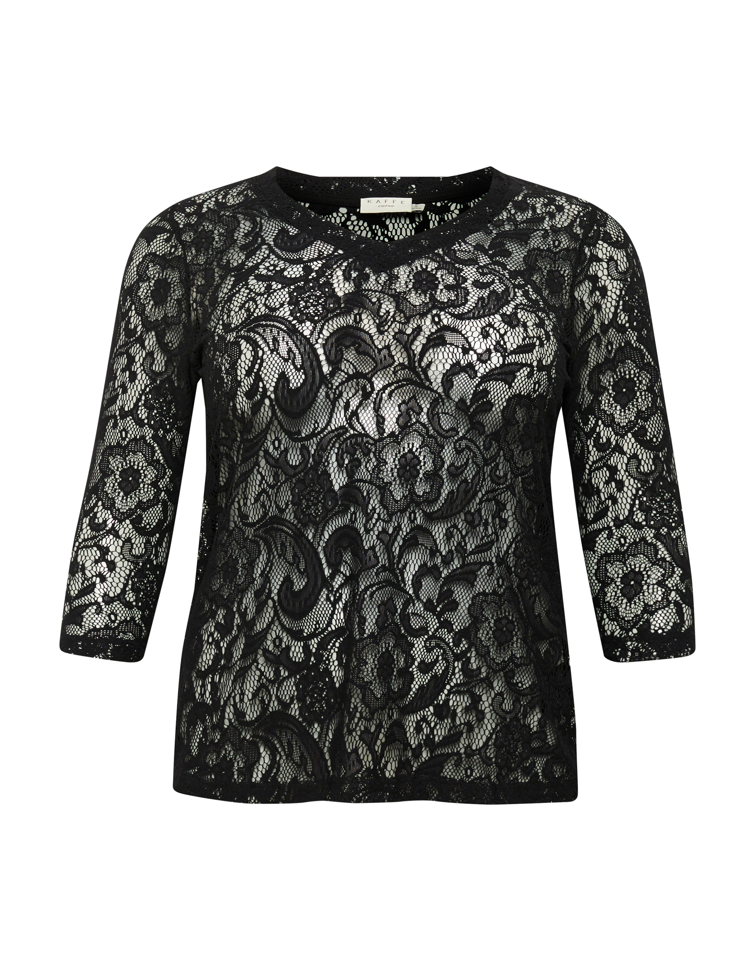 KAFFE CURVE Bluse 'Luca' in Schwarz: Vorderseite