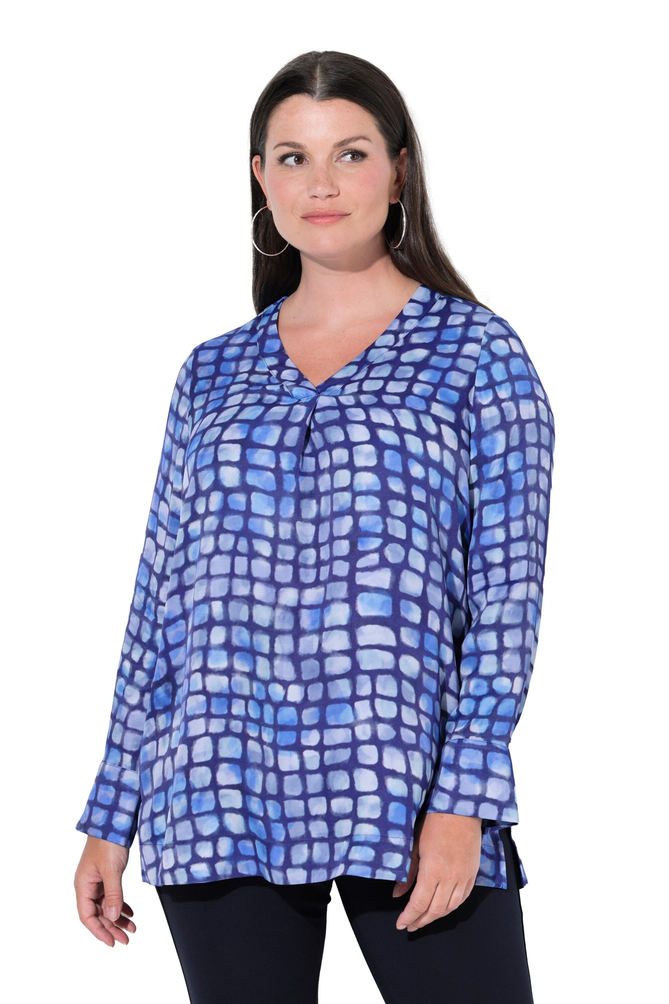 Ulla Popken Bluse in Blau: Vorderseite