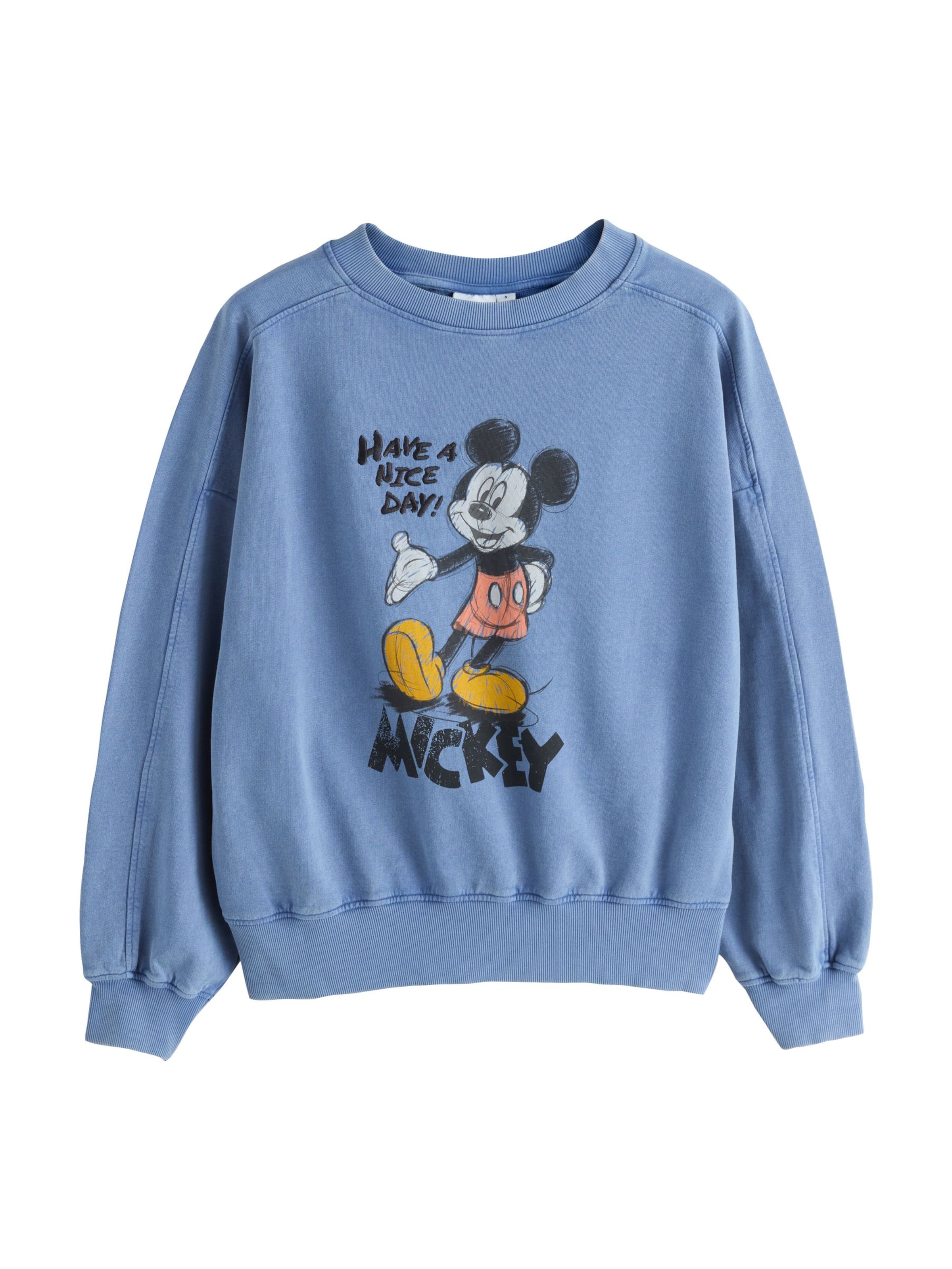 Next Sweatshirt 'Mickey Mouse' in Blau: Vorderseite