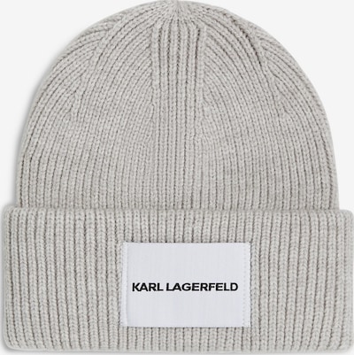 55-60 dydžio Megzta kepurė iš Karl Lagerfeld, spalva – rusvai pilka / juoda / balkšva, Prekių apžvalga