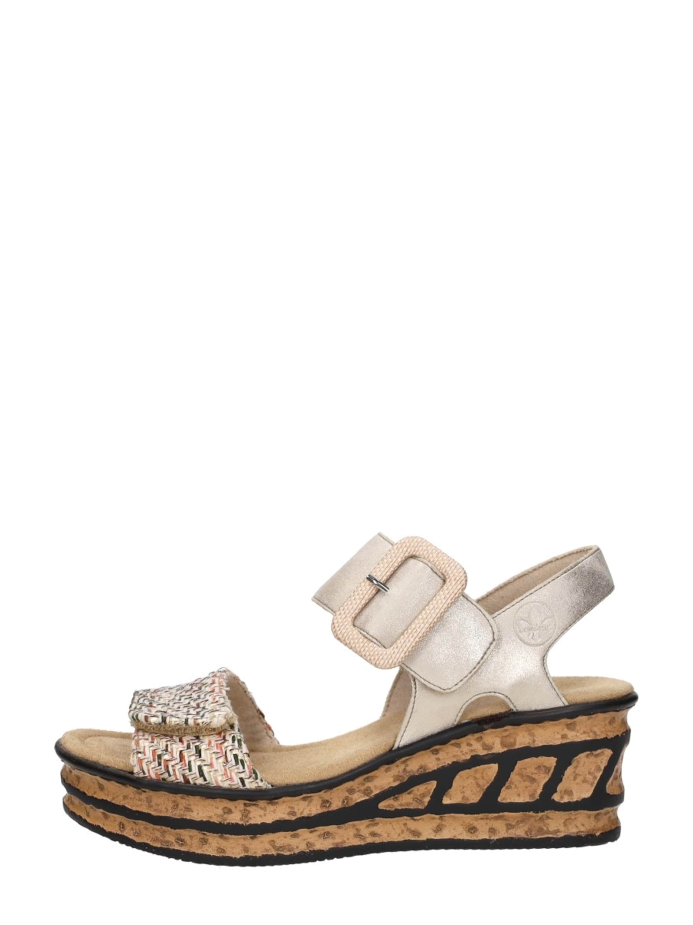 Sandales 'Sandalen Plat' Rieker en beige : devant