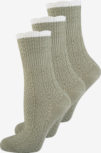 ELBEO Sokken ' 3-Pack Vintage Chic ' in de kleur Beige / Olijfgroen, Productweergave