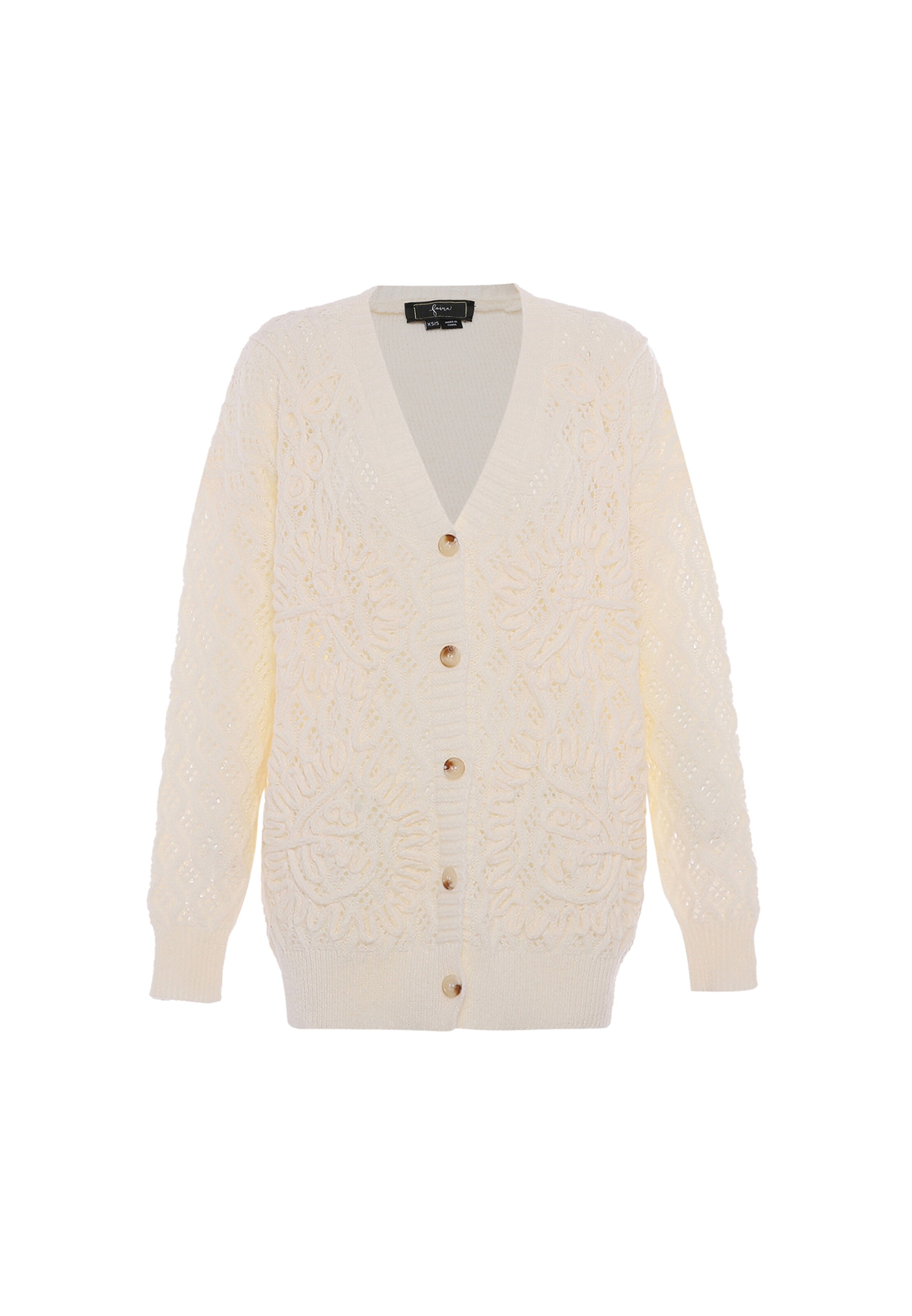 balts faina Adīta jaka: no priekšpuses