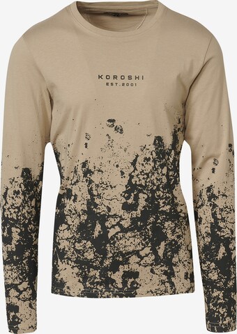 KOROSHI T-shirt i beige: framsida