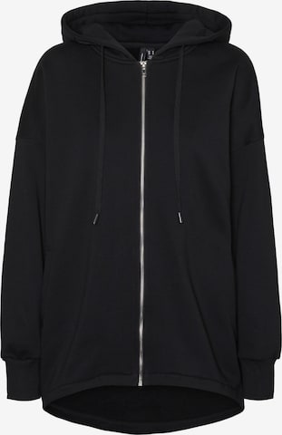 VERO MODA Zip-Up Hoodie in Black: front