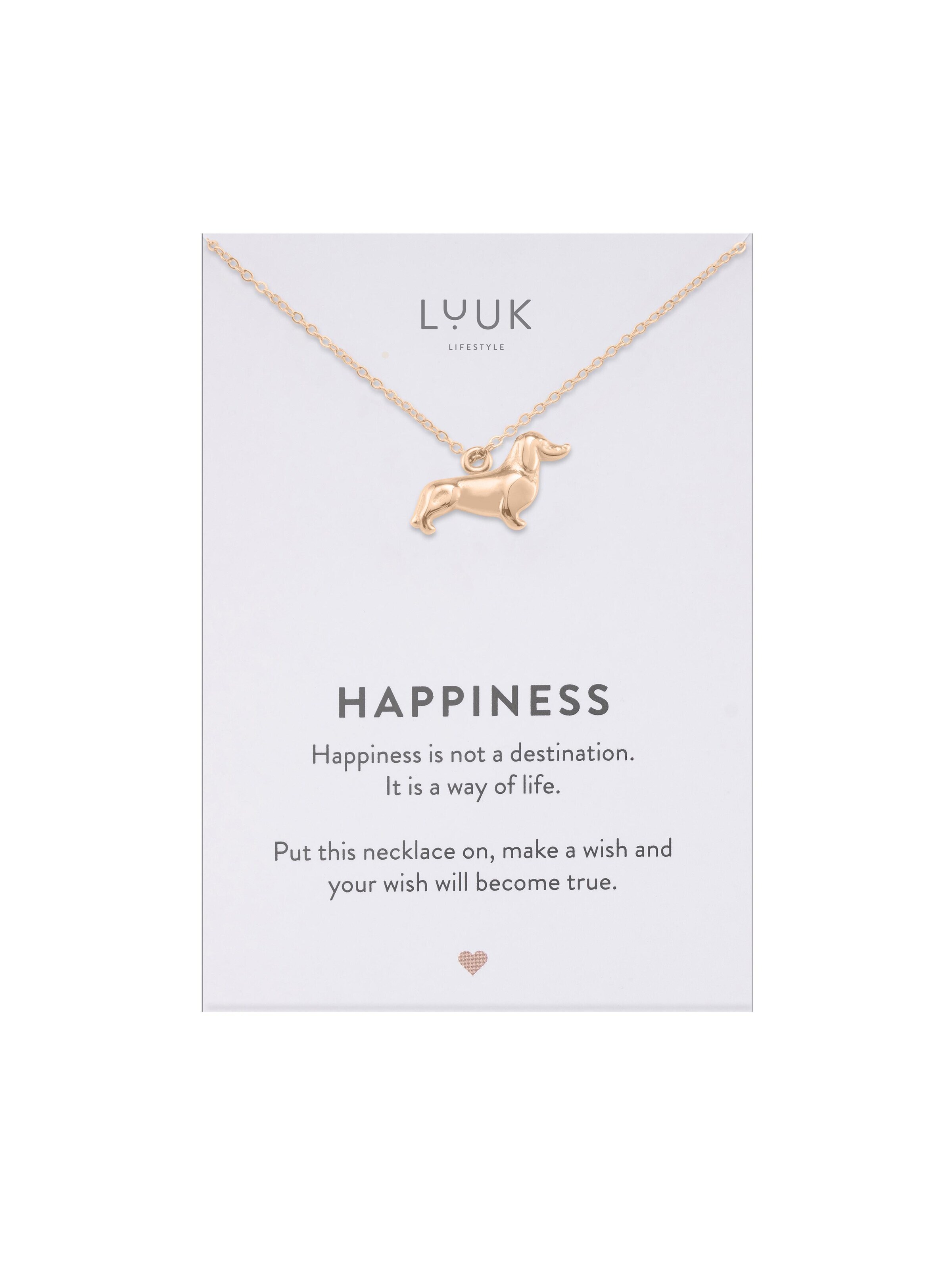 LUUK LIFESTYLE Kette 'Dackel'‌‌‌ in Gold: Vorderseite