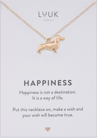 LUUK LIFESTYLE Kette 'Dackel' in Gold: Vorderseite