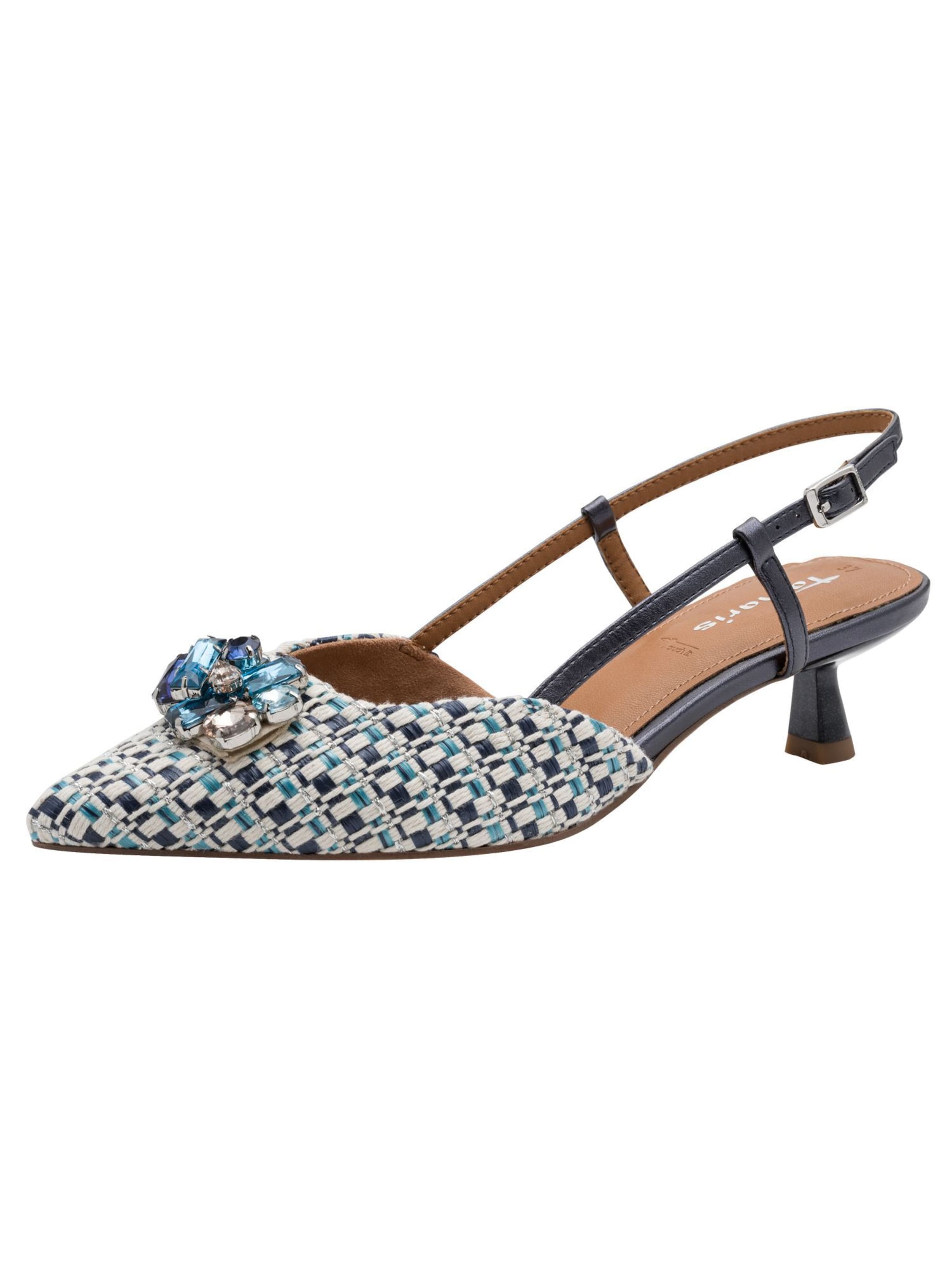 Tamaris Slingback pumps in Navy / Cyan blue / White, Item view