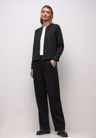 STREET ONE Zip-Up Hoodie in Black