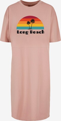 Merchcode Jurk 'Long Beach' in Roze: voorkant