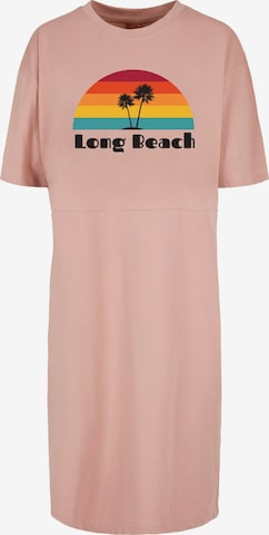 Merchcode Jurk 'Long Beach' in Roze: voorkant