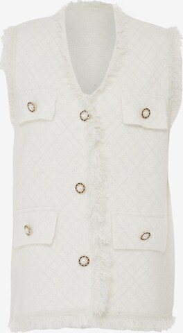 ZITHA Knitted Vest in White: front