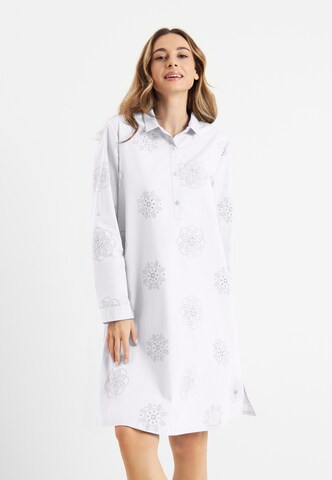 Frieda & Freddies NY Shirt Dress in White: front