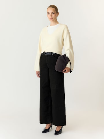 YAS Wide leg Jeans 'YASBea' in Zwart