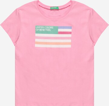 T-Shirt UNITED COLORS OF BENETTON en rose : devant