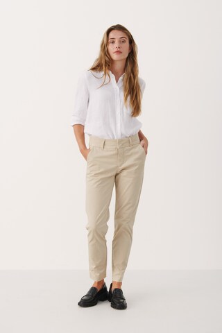 Part Two Slimfit Housut 'Soffys' värissä beige