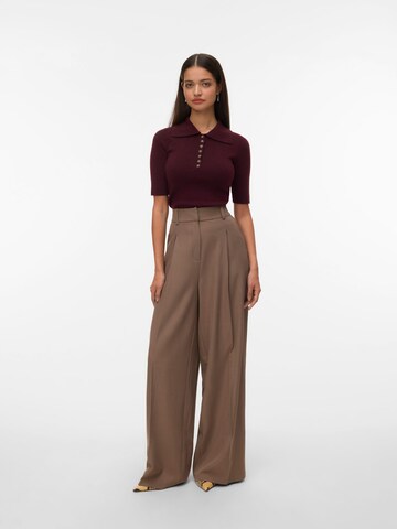 VERO MODA Regular Trousers 'ALESSIA' in Brown