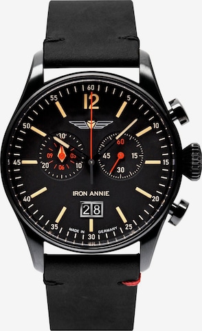 Iron Annie Analog Watch in Black: front