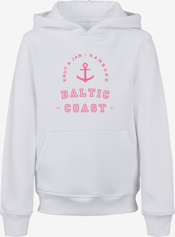 F4NT4STIC Sweatshirt 'Baltic Coast Knut & Jan Hamburg' in Wit: voorkant
