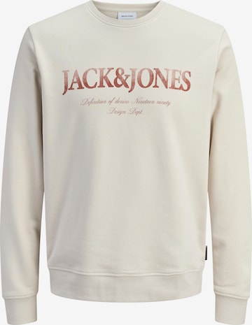 JACK & JONES Sweatshirt 'JJDEVIN DAYTONA' in Beige: voorkant