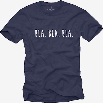 MAKAYA Shirt 'Bla Bla Bla' in Blue: front