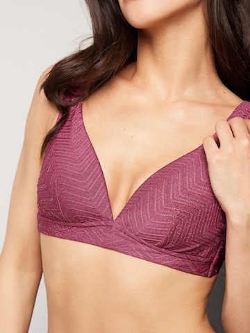 Tezenis Triangle Bikini Top 'Sparkling Touch Malva' in Pink