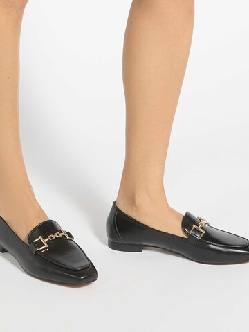 Dune LONDON Instappers 'Grained' in Zwart
