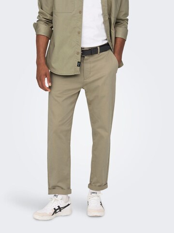 Only & Sons Regular Chino Pants 'Kent' in Beige: front