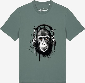 T-Shirt 'Affe hört Musik' Watapparel en vert : devant