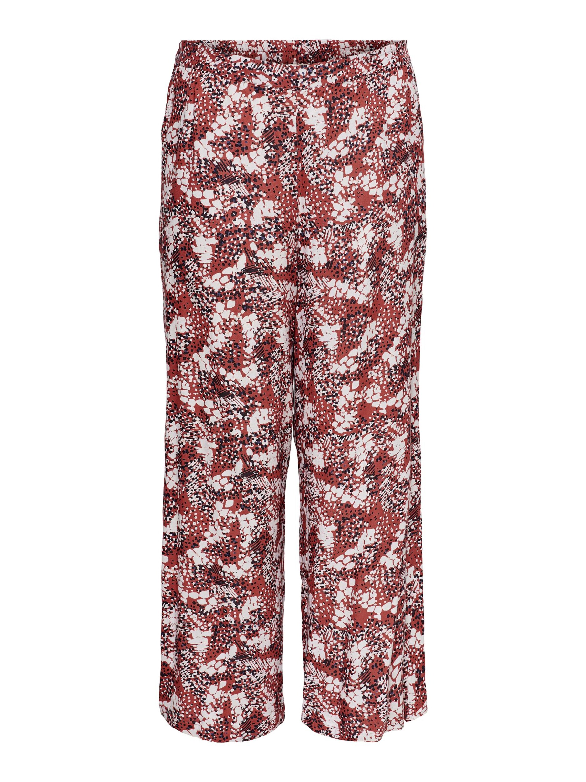 ONLY Carmakoma Loosefit Broek 'BANDI' in Rood: voorkant