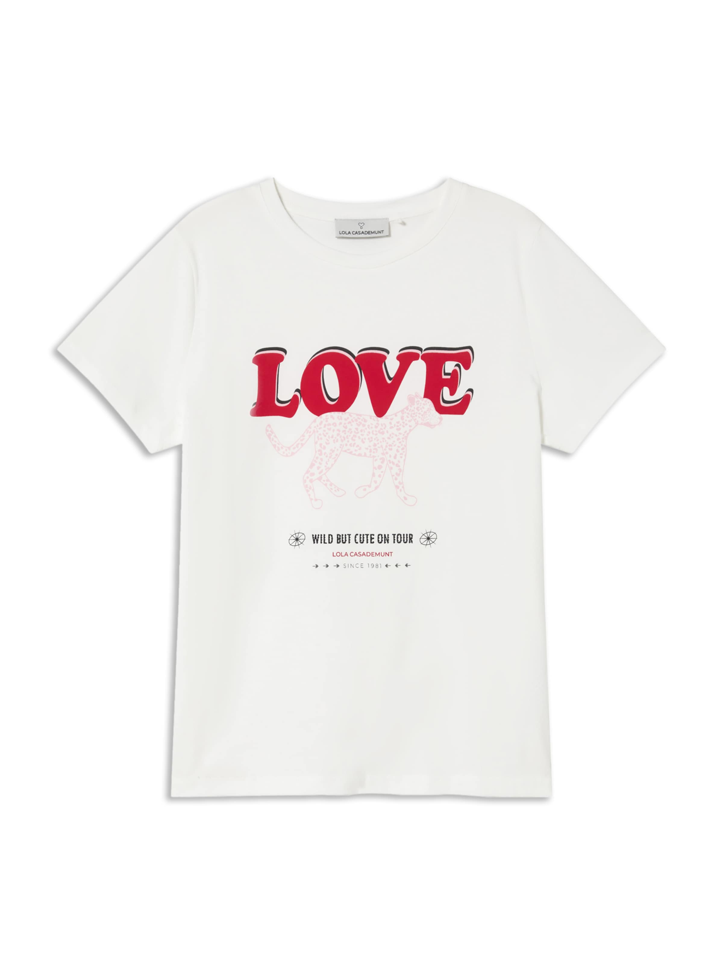 Lola Casademunt T-shirt en rouge / noir / blanc, Vue avec produit