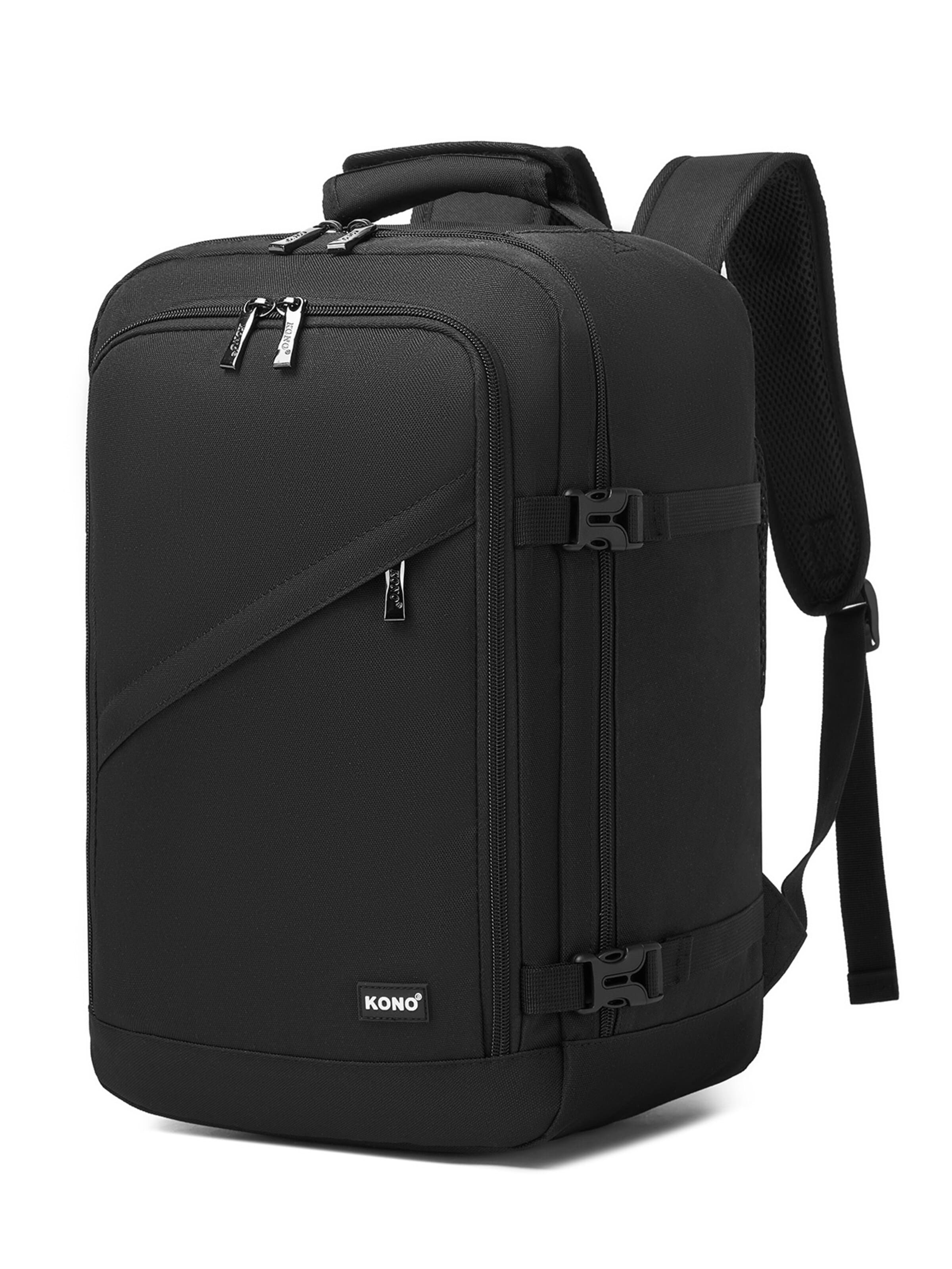 Kono Backpack 'Tagesrucksack 20L, Kabinenrucksack 40x20x25 cm für für Ryanair, Unter-Sitz-Tasche (1-tlg)' in Black: front