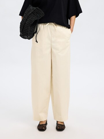 SELECTED FEMME Wide Leg Bukser i beige: forside