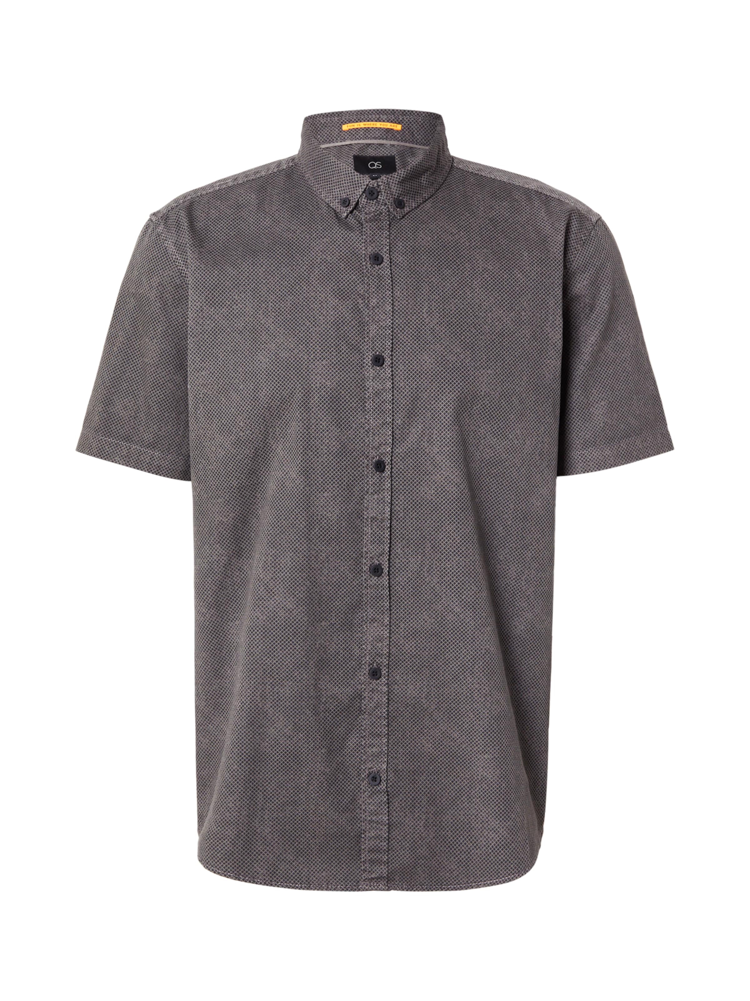 QS Regular Fit Hemd in Grau: Vorderseite