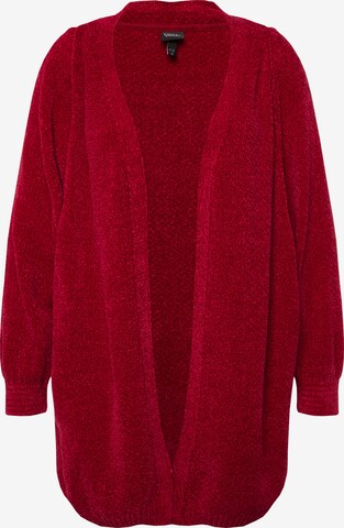 Ulla Popken Knit Cardigan in Red: front