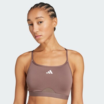 ADIDAS PERFORMANCE Bralette Sports Bra 'Aeroreact' in Brown