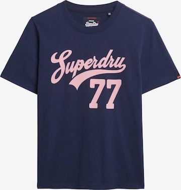 T-shirt 'Super 77' Superdry en bleu : devant