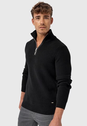 INDICODE JEANS Sweater ' Mayer ' in Black: front